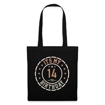 Es ist mein Geschenk zum 14. Geburtstag 14 Jahre - Stoffbeutel - Schwarz - Vorne