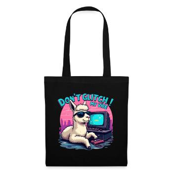 Don't Glitch my Vibe - Retro Gaming Alpaka - Stoffbeutel - Schwarz - Vorne