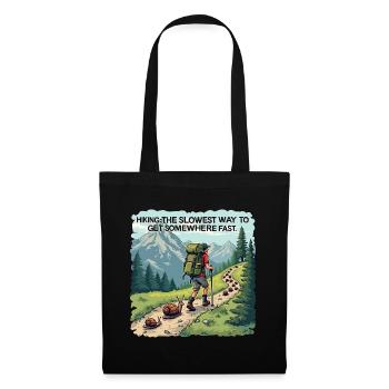 Wandern In Den Bergen Lustiges Shirt Für Wanderer - Stoffbeutel - Schwarz - Vorne