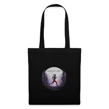 La course à pied est ma thérapie – Courir dans la nature - Sac en tissu - noir - Devant