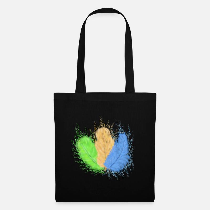 Feathers, colourfully mixed - Tote Bag - black