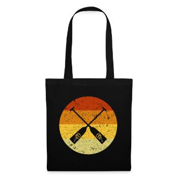 Drachenboot Paddel Icon Retro Vintage Old School - Stoffbeutel - Schwarz - Vorne
