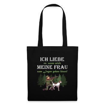 Jäger Jagen Jagd Lustiger Spruch Förster Geschenk - Stoffbeutel - Schwarz - Vorne