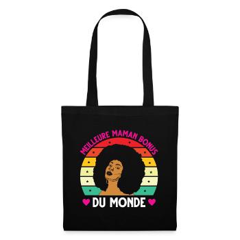 Meilleure maman bonus monde vintage femme noire - Sac en tissu - noir - Devant