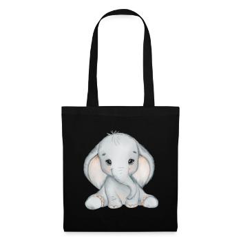 Elephant Family Mama Baby T-Shirt - Tote Bag - black - Front