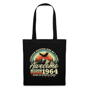 1964 Jahrgang Vintage Geburtstag Geschenk Retro - Stoffbeutel - Schwarz - Vorne