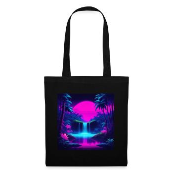 Neon-Wasserfall - Stoffbeutel - Schwarz - Vorne