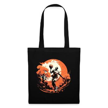 Joueur de basket-ball à l’entraînement avec en arrière-plan le soleil couchant - Sac en tissu - noir - Devant