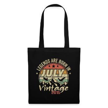 Anniversaire Millésime - Fabriqué en Juillet 2015 - Sac en tissu - noir - Devant