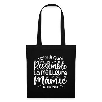 Cadeau Meilleure Mamie du Monde Cadeau Super Mamie - Sac en tissu - noir - Devant