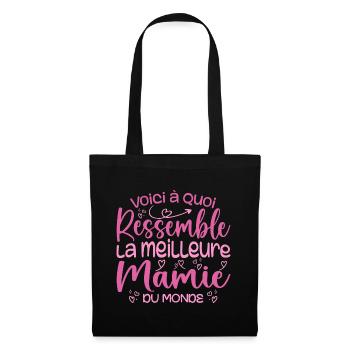 Cadeau Meilleure Mamie du Monde Cadeau Super Mamie - Sac en tissu - noir - Devant