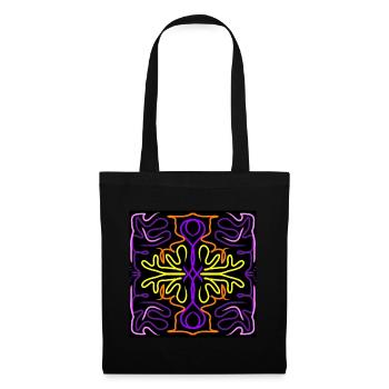 Purple, yellow, orange and pink abstract figure - Tote Bag - black - Front