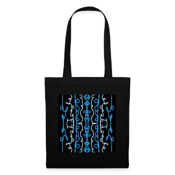 blue and light blue vertical pattern - Tote Bag - black - Front