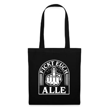 "Rebellisches Statement - Mittelfinger - Stoffbeutel - Schwarz - Vorne