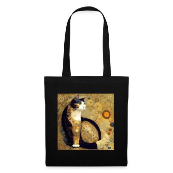 Decorative cat in the style of Gustav Klimt. - Tote Bag - black - Front