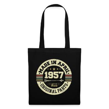 Anniversaire avril 1957 - Cadeau d’anniversaire 68 - Sac en tissu - noir - Devant