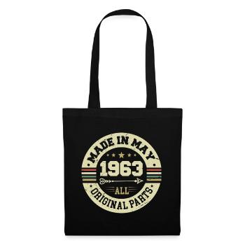 Mai 1963 Jahrestag Mai 1963 Geburtstag May 1963 - Stoffbeutel - Schwarz - Vorne