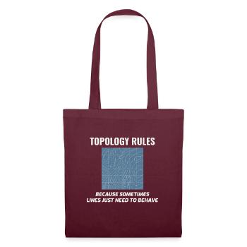 Topology Rules GIS Humor Cartography - Tote Bag - burgundy - Front