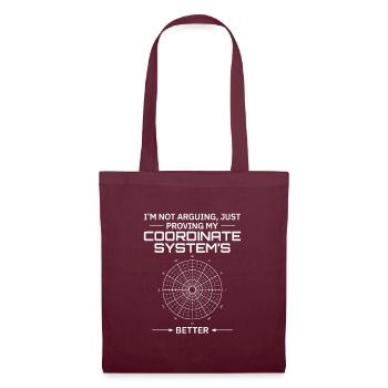 Coordinate Systems GIS Geodesy Surveying Map - Tote Bag - burgundy - Front