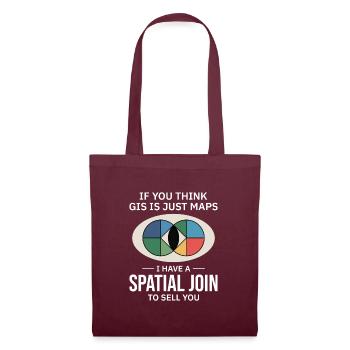 GIS Spatial Join Map Data Analysis - Tote Bag - burgundy - Front