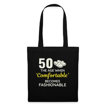 50e anniversaire pantoufles confortables à la mode - Sac en tissu - noir - Devant