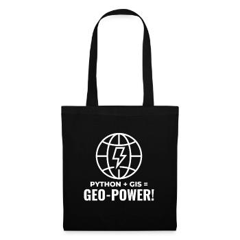 Python SIG Géo-Puissance Programmation Géospatial - Sac en tissu - noir - Devant