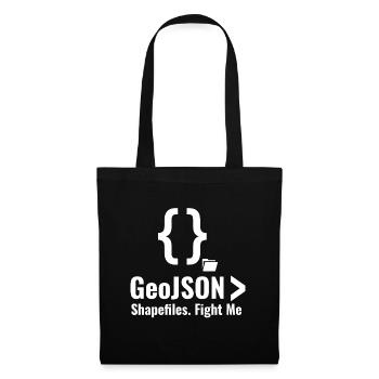 Débat sur le format de données GIS GeoJSON Shapefiles - Sac en tissu - noir - Devant