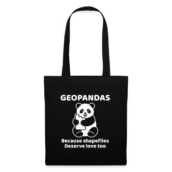 GeoPandas Shapefiles GIS Python Data Love - Sac en tissu - noir - Devant