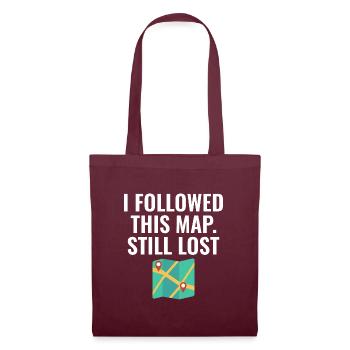 I Followed This Map Still Lost Funny GIS - Tote Bag - burgundy - Front