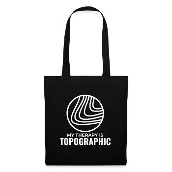 Meine Therapie ist topographisch GIS Höhenlinien Karte - Stoffbeutel - Schwarz - Vorne