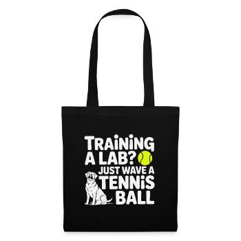 Labrador entraînement balle de tennis drôle chien design - Sac en tissu - noir - Devant