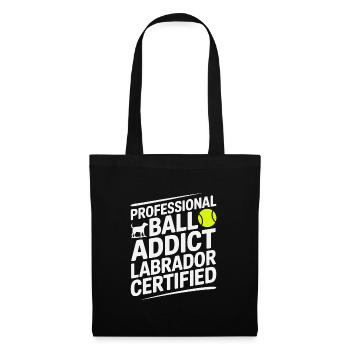 Ball Addict Labrador zertifizierter lustiger Hund - Stoffbeutel - Schwarz - Vorne