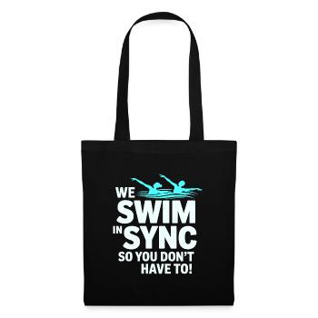Synchronschwimmen Schwimmer Wassersportler - Stoffbeutel - Schwarz - Vorne