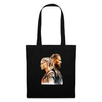 Young Viking couple fights together - Tote Bag - black - Front