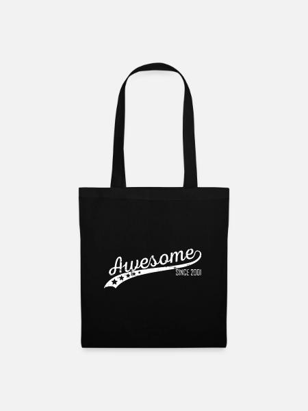 Awesome since 2001 Geschenk - Stoffbeutel - Schwarz