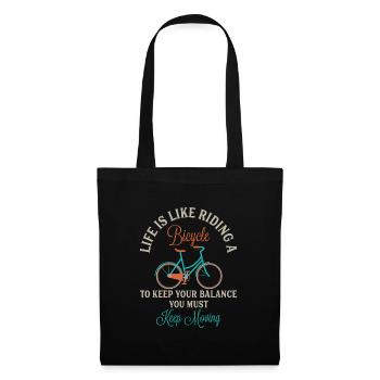 Bicycle Motivation Spruch Fahrrad Geschenk - Stoffbeutel - Schwarz - Vorne