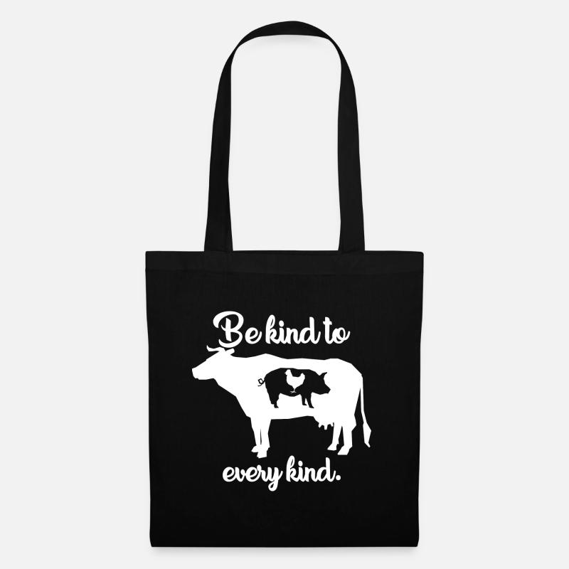 Be kind to every kind Vegan Geschenk - Stoffbeutel - Schwarz