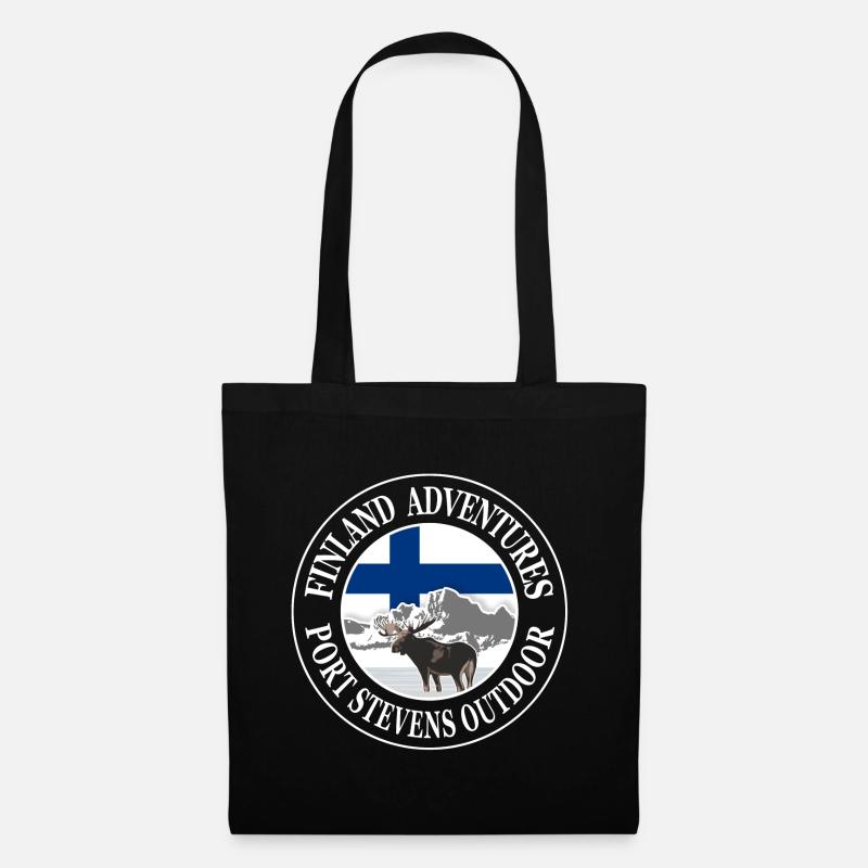 Finnland - Elch - Finland - Moose - Stoffbeutel - Schwarz