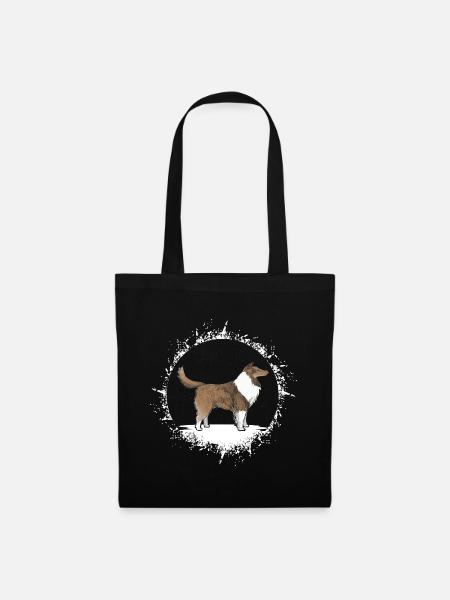 Langhaar Collie Rough Sheltie Shetland Sheepdog - Stoffbeutel - Schwarz