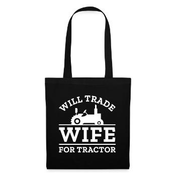 Échangera sa femme contre un tracteur - Sac en tissu - noir - Devant