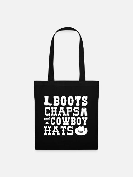 Boots Chaps und Cowboyhüte - Stoffbeutel - Schwarz