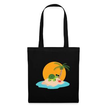 Cool turtle on island - Tote Bag - black - Front