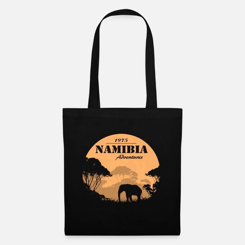 Namibia - Elefant - Stoffbeutel - Schwarz