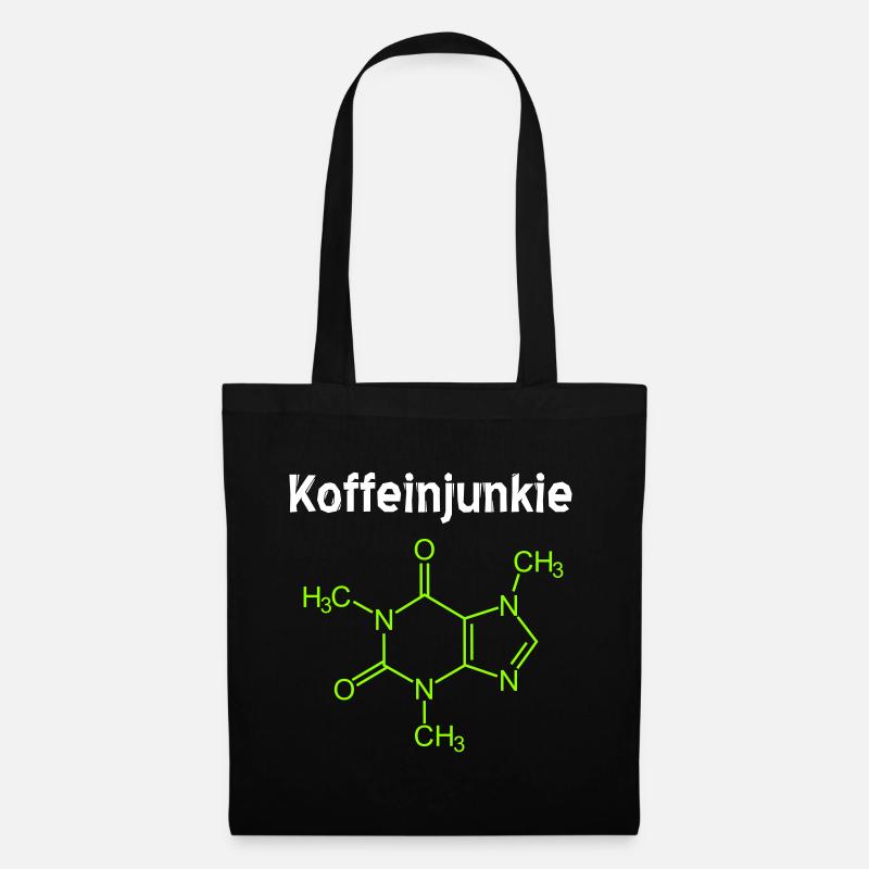 Koffeinjunkie mit Strukturformel - Stoffbeutel - Schwarz