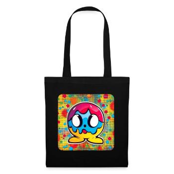 Psychedelic Motif Smiley - Tote Bag - black - Front