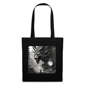 Demon Monster Monster with Clock - Tote Bag - black - Front