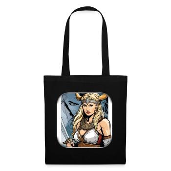 Fière femme allemande viking dans un style comique - Sac en tissu - noir - Devant