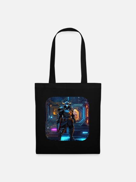 Cooler Cyberspace Krieger - Stoffbeutel - Schwarz
