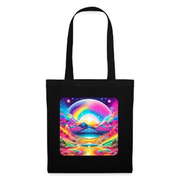 Motif psychédélique III - Sac en tissu - noir - Devant