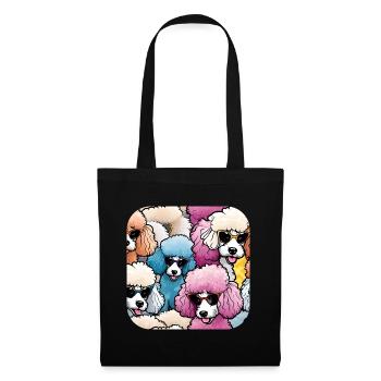 Caniche coloré Pop Art - Sac en tissu - noir - Devant